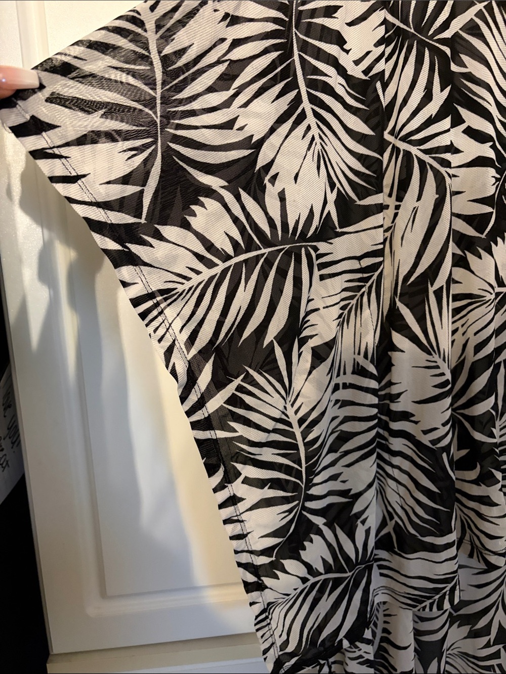 Luxology Bathing Suit Cover Up for Beach Vacation Sheer Stretchy Tropical Palm - Picture 4 of 4